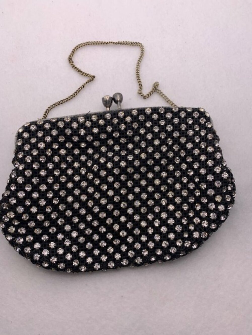 Vintage 60's evening bag with sterling silver frame - Picture 2 of 6